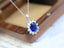 14K GOLD 1.12 CT NATURAL SAPPHIRE & DIAMOND NECKLACE