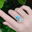 14K GOLD 1.58 CTW NATURAL AQUAMARINE & DIAMOND RING