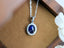 14K GOLD 1.22 CTW NATURAL SAPPHIRE & DIAMOND NECKLACE