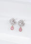 14K GOLD 0.56 CTW NATURAL PINK DIAMOND & DIAMOND EARRINGS