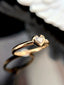 14K GOLD 0.30 CT NATURAL F DIAMOND RING