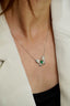 14K GOLD 0.91 CTW VIVID GREEN NATURAL EMERALD & DIAMOND NECKLACE