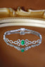 14K GOLD 2.07 CTW VIVID GREEN NATURAL EMERALD & DIAMOND BRACELET