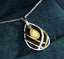 14K GOLD 0.25 CTW NATURAL YELLOW DIAMOND & DIAMOND NECKLACE