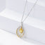 14K GOLD 0.25 CTW NATURAL YELLOW DIAMOND & DIAMOND NECKLACE