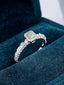 14K GOLD 0.68 CTW NATURAL GREEN DIAMOND & DIAMOND RING