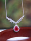 14K GOLD 1.35 CTW NATURAL RUBY & DIAMOND NECKLACE