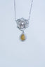 14K GOLD 0.75 CTW NATURAL YELLOW DIAMOND & DIAMOND NECKLACE