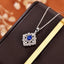 14K GOLD 0.63 CTW NATURAL SAPPHIRE & DIAMOND NECKLACE