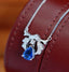 14K GOLD 1.33 CTW NATURAL SAPPHIRE & DIAMOND NECKLACE