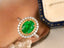 14K GOLD 1.95 CT VIVID GREEN NATURAL EMERALD & DIAMOND RING