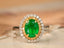 14K GOLD 1.95 CT VIVID GREEN NATURAL EMERALD & DIAMOND RING