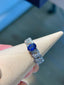 14K GOLD 0.98 CTW NATURAL SAPPHIRE & DIAMOND RING