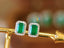 14K GOLD 1.40 CTW VIVID GREEN NATURAL EMERALD & DIAMOND EARRINGS