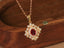 14K GOLD 0.64 CTW NATURAL RUBY & DIAMOND PENDANT