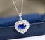 14K GOLD 2.14 CTW VIVID BLUE NATURAL SAPPHIRE & DIAMOND NECKLACE