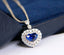 14K GOLD 2.14 CTW VIVID BLUE NATURAL SAPPHIRE & DIAMOND NECKLACE