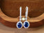 14K GOLD 2.66 CTW VIVID BLUE NATURAL SAPPHIRE & DIAMOND EARRINGS