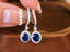 14K GOLD 2.66 CTW VIVID BLUE NATURAL SAPPHIRE & DIAMOND EARRINGS