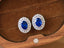 14K GOLD 2.70 CTW VIVID BLUE NATURAL SAPPHIRE & DIAMOND EARRINGS