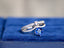 14K GOLD 1.29 CTW VIVID BLUE NATURAL SAPPHIRE & DIAMOND RING