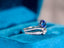 14K GOLD 1.29 CTW VIVID BLUE NATURAL SAPPHIRE & DIAMOND RING