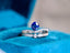 14K GOLD 1.29 CTW VIVID BLUE NATURAL SAPPHIRE & DIAMOND RING