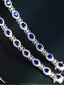 14K GOLD 5.06 CTW VIVID BLUE NATURAL SAPPHIRE & DIAMOND BRACELET