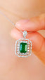 14K GOLD 2.14 CTW VIVID GREEN NATURAL EMERALD & DIAMOND NECKLACE