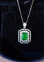 14K GOLD 2.14 CTW VIVID GREEN NATURAL EMERALD & DIAMOND NECKLACE