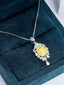 14K GOLD 1.57 CTW NATURAL YELLOW DIAMOND & DIAMOND NECKLACE