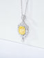 14K GOLD 1.57 CTW NATURAL YELLOW DIAMOND & DIAMOND NECKLACE