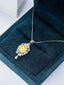 14K GOLD 1.57 CTW NATURAL YELLOW DIAMOND & DIAMOND NECKLACE