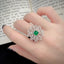 14K GOLD 1.23 CTW VIVID GREEN NATURAL EMERALD & DIAMOND RING