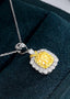 14K GOLD 1.61 CTW NATURAL YELLOW DIAMOND & DIAMOND NECKLACE