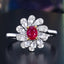 14K GOLD 0.63 CTW VIVID RED NATURAL RUBY & DIAMOND RING