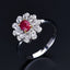 14K GOLD 0.63 CTW VIVID RED NATURAL RUBY & DIAMOND RING