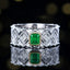 14K GOLD 0.88 CTW VIVID GREEN NATURAL EMERALD & DIAMOND RING