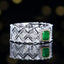 14K GOLD 0.88 CTW VIVID GREEN NATURAL EMERALD & DIAMOND RING