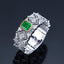 14K GOLD 0.88 CTW VIVID GREEN NATURAL EMERALD & DIAMOND RING