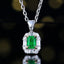 14K GOLD 0.54 CTW VIVID GREEN NATURAL EMERALD & DIAMOND PENDANT