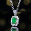 14K GOLD 0.54 CTW VIVID GREEN NATURAL EMERALD & DIAMOND PENDANT