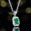 14K GOLD 0.54 CTW VIVID GREEN NATURAL EMERALD & DIAMOND PENDANT