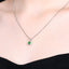 14K GOLD 0.54 CTW VIVID GREEN NATURAL EMERALD & DIAMOND PENDANT