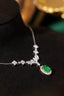 14K GOLD 2.33 CTW NATURAL EMERALD & DIAMOND NECKLACE