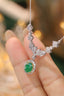 14K GOLD 2.33 CTW NATURAL EMERALD & DIAMOND NECKLACE