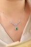 14K GOLD 2.33 CTW NATURAL EMERALD & DIAMOND NECKLACE