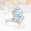 14K GOLD 1.86 CTW NATURAL AQUAMARINE & DIAMOND RING