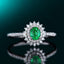 14K GOLD 0.67 CTW VIVID GREEN NATURAL EMERALD & DIAMOND RING