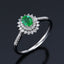 14K GOLD 0.67 CTW VIVID GREEN NATURAL EMERALD & DIAMOND RING